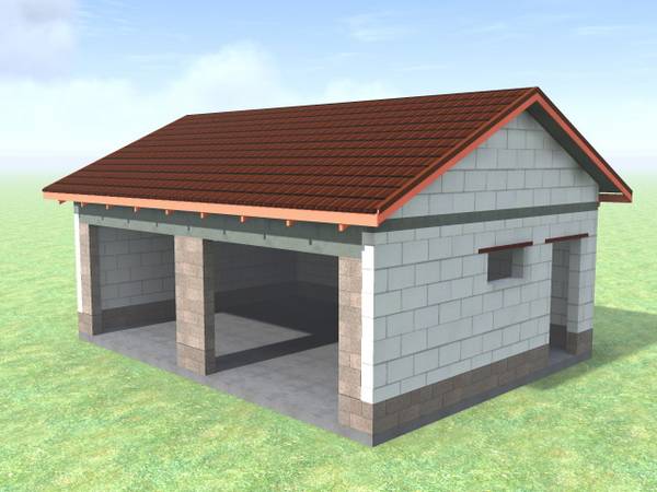 Строительство гаража из газобетона - фото